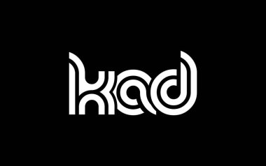 KAD Yaratıcı Eşsiz Modern Harf Logosu Tasarımı. Benzersiz bir harf dizaynına sahip stilize logo, soyut minimalist estetik ve modern cazibe sunar.