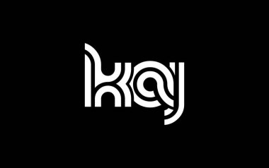 KAJ Yaratıcı Eşsiz Modern Harf Logosu Tasarımı. Benzersiz bir harf dizaynına sahip stilize logo, soyut minimalist estetik ve modern cazibe sunar.