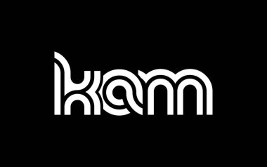 KAM Yaratıcı Eşsiz Modern Harf Logosu Tasarımı. Benzersiz bir harf dizaynına sahip stilize logo, soyut minimalist estetik ve modern cazibe sunar.
