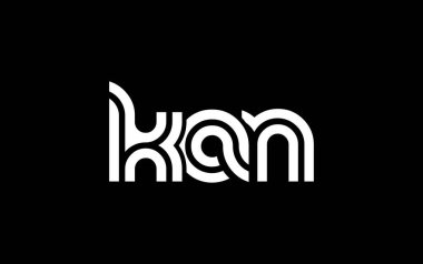 KAN Yaratıcı Eşsiz Modern Harf Logosu Tasarımı. Benzersiz bir harf dizaynına sahip stilize logo, soyut minimalist estetik ve modern cazibe sunar.