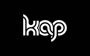 KAP Yaratıcı Eşsiz Modern Harf Logosu Tasarımı. Benzersiz bir harf dizaynına sahip stilize logo, soyut minimalist estetik ve modern cazibe sunar.