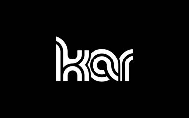 KAR Yaratıcı Eşsiz Modern Harf Logosu Tasarımı. Benzersiz bir harf dizaynına sahip stilize logo, soyut minimalist estetik ve modern cazibe sunar.