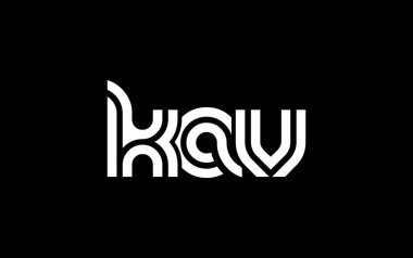 KAV Yaratıcı Eşsiz Modern Harf Logosu Tasarımı. Benzersiz bir harf dizaynına sahip stilize logo, soyut minimalist estetik ve modern cazibe sunar.