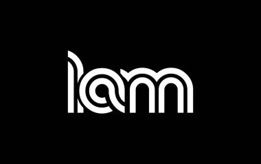 LAM Yaratıcı Eşsiz Modern Harf Logosu Tasarımı. Benzersiz bir harf dizaynına sahip stilize logo, soyut minimalist estetik ve modern cazibe sunar.