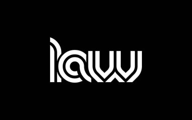 LAW Yaratıcı Eşsiz Modern Harf Logosu Tasarımı. Benzersiz bir harf dizaynına sahip stilize logo, soyut minimalist estetik ve modern cazibe sunar.