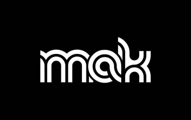 MAK Yaratıcı Eşsiz Modern Harf Logosu Tasarımı. Benzersiz bir harf dizaynına sahip stilize logo, soyut minimalist estetik ve modern cazibe sunar.