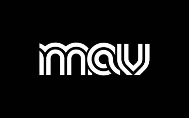 MAV Yaratıcı Eşsiz Modern Harf Logosu Tasarımı. Benzersiz bir harf dizaynına sahip stilize logo, soyut minimalist estetik ve modern cazibe sunar.