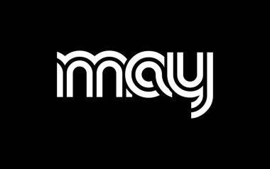 Mayıs Yaratıcı Eşsiz Modern Harf Logosu Tasarımı. Benzersiz bir harf dizaynına sahip stilize logo, soyut minimalist estetik ve modern cazibe sunar.