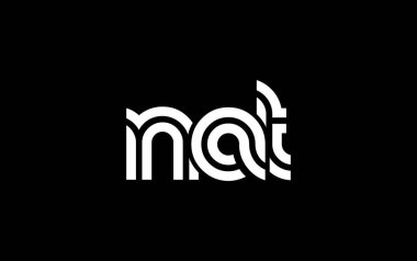 NAT Yaratıcı Eşsiz Modern Harf Logosu Tasarımı. Benzersiz bir harf dizaynına sahip stilize logo, soyut minimalist estetik ve modern cazibe sunar.