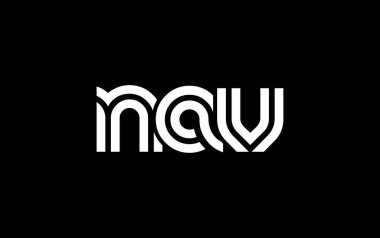 NAV Yaratıcı Eşsiz Modern Harf Logosu Tasarımı. Benzersiz bir harf dizaynına sahip stilize logo, soyut minimalist estetik ve modern cazibe sunar.