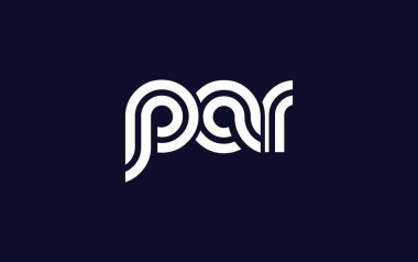 PAR Yaratıcı Eşsiz Modern Harf Logosu Tasarımı. Benzersiz bir harf dizaynına sahip stilize logo, soyut minimalist estetik ve modern cazibe sunar.