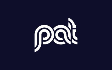 PAT Yaratıcı Eşsiz Modern Harf Logosu Tasarımı. Benzersiz bir harf dizaynına sahip stilize logo, soyut minimalist estetik ve modern cazibe sunar.
