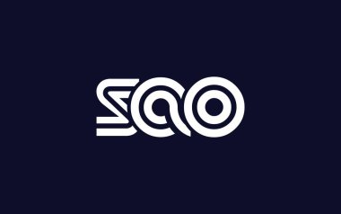 SAO Yaratıcı Eşsiz Modern Harf Logosu Tasarımı. Benzersiz bir harf dizaynına sahip stilize logo, soyut minimalist estetik ve modern cazibe sunar.