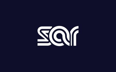 SAR Yaratıcı Eşsiz Modern Harf Logosu Tasarımı. Benzersiz bir harf dizaynına sahip stilize logo, soyut minimalist estetik ve modern cazibe sunar.