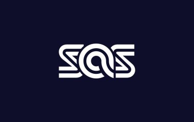 SAS Yaratıcı Eşsiz Modern Harf Logosu Tasarımı. Benzersiz bir harf dizaynına sahip stilize logo, soyut minimalist estetik ve modern cazibe sunar.