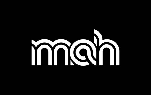 MAH Creative Unique Modern Letter Logo Design. Stylized logo featuring a unique letter design, presenting abstract minimalist aesthetics and modern appeal.