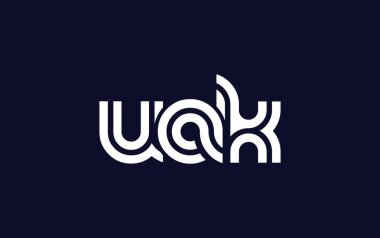 UAK Yaratıcı Eşsiz Modern Harf Logosu Tasarımı. Benzersiz bir harf dizaynına sahip stilize logo, soyut minimalist estetik ve modern cazibe sunar.