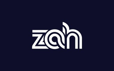 ZAH Yaratıcı Eşsiz Modern Harf Logosu Tasarımı. Benzersiz bir harf dizaynına sahip stilize logo, soyut minimalist estetik ve modern cazibe sunar.