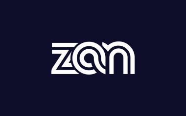 ZAN Yaratıcı Eşsiz Modern Harf Logosu Tasarımı. Benzersiz bir harf dizaynına sahip stilize logo, soyut minimalist estetik ve modern cazibe sunar.