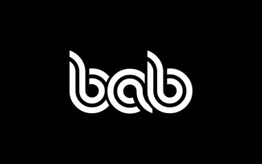 BAB Yaratıcı Eşsiz Modern Harf Logosu Tasarımı. Benzersiz bir harf dizaynına sahip stilize logo, soyut minimalist estetik ve modern cazibe sunar.