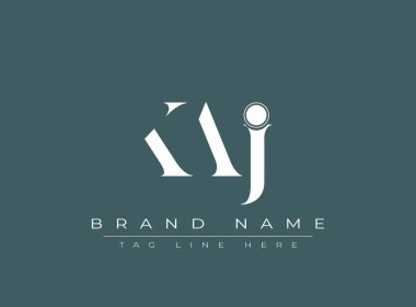 KAJ soyut harf logosu tasarımı. Bu logo üç soyut harf tarafından tasarlanmıştır..