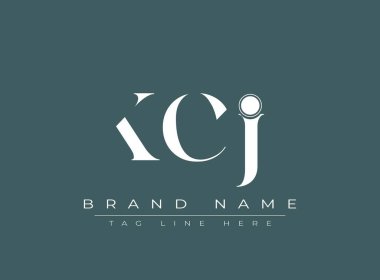 KCJ soyut harf logosu tasarımı. Bu logo üç soyut harf tarafından tasarlanmıştır..