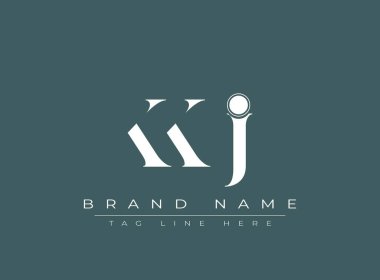 KKJ soyut harf logo tasarımı. Bu logo üç soyut harf tarafından tasarlanmıştır..