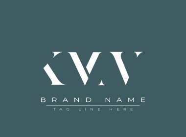 KMV soyut harf logo tasarımı. Bu logo üç soyut harf tarafından tasarlanmıştır..
