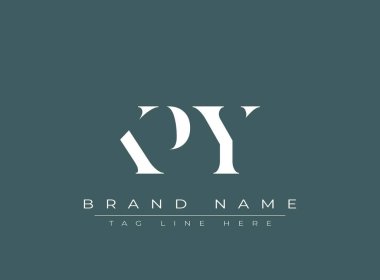 KPY soyut harf logo tasarımı. Bu logo üç soyut harf tarafından tasarlanmıştır..