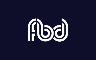 FBD Yaratıcı Eşsiz Modern Harf Logosu Tasarımı. Benzersiz bir harf dizaynına sahip stilize logo, soyut minimalist estetik ve modern cazibe sunar.