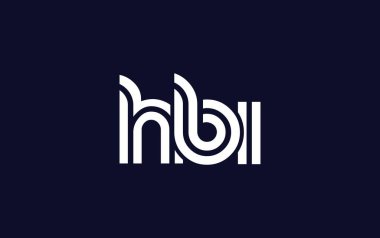 HBI Yaratıcı Eşsiz Modern Harf Logosu Tasarımı. Benzersiz bir harf dizaynına sahip stilize logo, soyut minimalist estetik ve modern cazibe sunar.