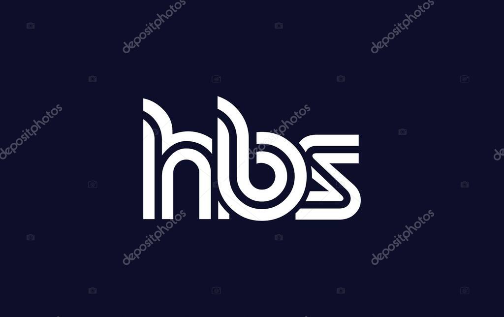 HBS Creative Unique Modern Letter Logo Design. Stylized logo featuring a unique letter design, presenting abstract minimalist aesthetics and modern appeal.