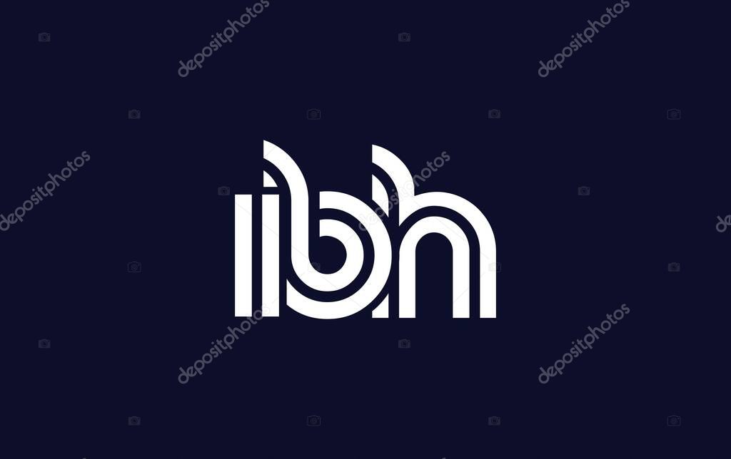 IBH Creative Unique Modern Letter Logo Design. Stylized logo featuring a unique letter design, presenting abstract minimalist aesthetics and modern appeal.