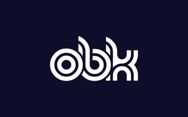 OBK Yaratıcı Eşsiz Modern Harf Logosu Tasarımı. Benzersiz bir harf dizaynına sahip stilize logo, soyut minimalist estetik ve modern cazibe sunar.