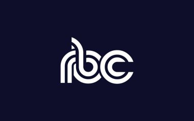 RBC Yaratıcı Eşsiz Modern Harf Logosu Tasarımı. Benzersiz bir harf dizaynına sahip stilize logo, soyut minimalist estetik ve modern cazibe sunar.