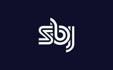 SBJ Yaratıcı Eşsiz Modern Harf Logosu Tasarımı. Benzersiz bir harf dizaynına sahip stilize logo, soyut minimalist estetik ve modern cazibe sunar.