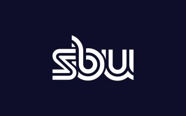 SBU Yaratıcı Eşsiz Modern Harf Logosu Tasarımı. Benzersiz bir harf dizaynına sahip stilize logo, soyut minimalist estetik ve modern cazibe sunar.