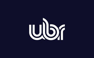 UBR Yaratıcı Eşsiz Modern Harf Logosu Tasarımı. Benzersiz bir harf dizaynına sahip stilize logo, soyut minimalist estetik ve modern cazibe sunar.