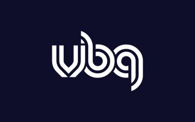 VBQ Yaratıcı Eşsiz Modern Harf Logosu Tasarımı. Benzersiz bir harf dizaynına sahip stilize logo, soyut minimalist estetik ve modern cazibe sunar.
