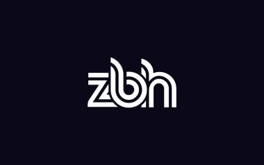ZBH Yaratıcı Eşsiz Modern Harf Logosu Tasarımı. Benzersiz bir harf dizaynına sahip stilize logo, soyut minimalist estetik ve modern cazibe sunar.