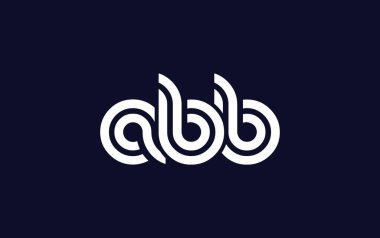 ABB Yaratıcı Eşsiz Modern Harf Logosu Tasarımı. Benzersiz bir harf dizaynına sahip stilize logo, soyut minimalist estetik ve modern cazibe sunar.