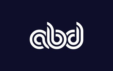 ABD Yaratıcı Eşsiz Modern Harf Logosu Tasarımı. Benzersiz bir harf dizaynına sahip stilize logo, soyut minimalist estetik ve modern cazibe sunar.