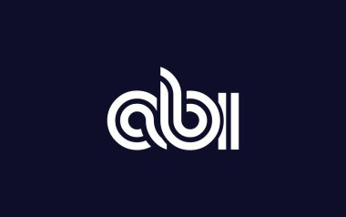 ABI Yaratıcı Eşsiz Modern Harf Logosu Tasarımı. Benzersiz bir harf dizaynına sahip stilize logo, soyut minimalist estetik ve modern cazibe sunar.