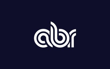 ABR Yaratıcı Eşsiz Modern Harf Logosu Tasarımı. Benzersiz bir harf dizaynına sahip stilize logo, soyut minimalist estetik ve modern cazibe sunar.