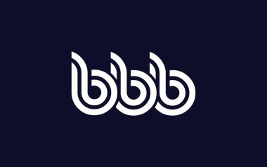 BBB Yaratıcı Eşsiz Modern Harf Logosu Tasarımı. Benzersiz bir harf dizaynına sahip stilize logo, soyut minimalist estetik ve modern cazibe sunar.