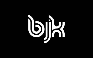 BJK Yaratıcı Eşsiz Modern Harf Logosu Tasarımı. Benzersiz bir harf dizaynına sahip stilize logo, soyut minimalist estetik ve modern cazibe sunar.