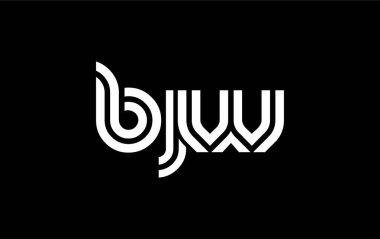 BJW Yaratıcı Eşsiz Modern Harf Logosu Tasarımı. Benzersiz bir harf dizaynına sahip stilize logo, soyut minimalist estetik ve modern cazibe sunar.