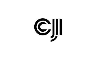CJI Yaratıcı Eşsiz Modern Harf Logosu Tasarımı. Benzersiz bir harf dizaynına sahip stilize logo, soyut minimalist estetik ve modern cazibe sunar.