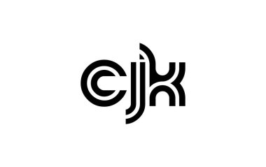 CJK Yaratıcı Eşsiz Modern Harf Logosu Tasarımı. Benzersiz bir harf dizaynına sahip stilize logo, soyut minimalist estetik ve modern cazibe sunar.