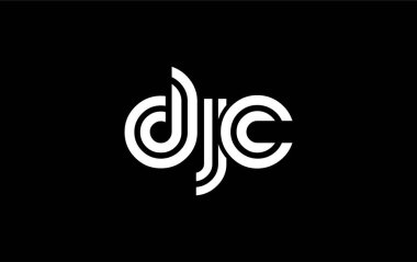DJC Yaratıcı Eşsiz Modern Harf Logosu Tasarımı. Benzersiz bir harf dizaynına sahip stilize logo, soyut minimalist estetik ve modern cazibe sunar.